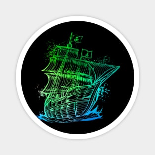 Colourful pirate ship Magnet